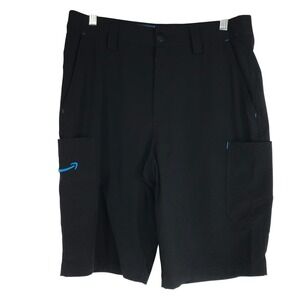 LULY YANG Workwear Cargo Shorts Black Men's Size S 30-32 Nylon Spandex